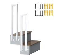 Rampe D'Escalier En Métal Pour Marches Extérieures, Compatible Avec 1 Marche, Rampe D'Escalier Murale En Fer Forgé, Kit de Garde-Corps Pour Marches En Béton Et Ciment/White/1.6Ft/50Cm