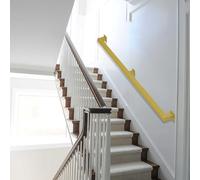Rampe d'escalier en métal robuste - Barre d'appui murale pour marches intérieures et extérieures, design carré pour la maison, la salle de bain et le couloir
