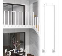 Rampe d'escalier en spirale en fer forgé industriel - Montage latéral en forme de U pour marches intérieur/extérieur - Finition blanche durable 35 cm