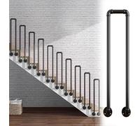 Rampe d'escalier en spirale en fer forgé industriel - Montage latéral en forme de U pour marches intérieures et extérieures - 35 cm (13,8 pouces) Finition blanche