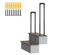 Rampe d'escalier en U，Rampe d'escalier intérieure et extérieure，Rampe de Transition en métal，barrière de sécurité avec vis, Tige de Support de Rampe à Montage au Sol, Facile à Installer(95cm)