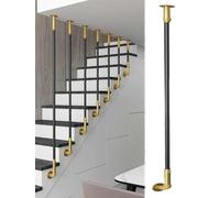 Rampe d'escalier et garde-corps d'intérieur, personnalisables for s'adapter à votre espace - Kits complets de remplacement de balustres d'escalier de main courante ronde industrielle(H 84in)