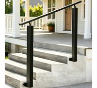Rampe d'escalier extérieure 3 marches 100 cm, angle réglable, noire, main courante pour l'intérieur et l'extérieur, montage de balustrade, escalier, balustrade, terrasse, balcon (montage latéral)