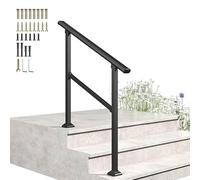Rampe d'escalier extérieure à 3 marches, rampe d'escalier de transition réglable en acier galvanisé, rampe de porche, garde-corps antidérapant de sécurité(B,100cm/40inch)