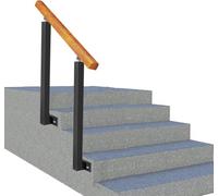 Rampe D'escalier Extérieure à Montage Latéral, Rampe De Transition Réglable pour 1 à 4 Marches, Barre D'appui en Fer Forgé pour Escaliers en Bois Ou en Bois., Height 95cm, 130cm/51inch