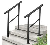 Rampe d'escalier extérieure, compatible avec rampes de 1 à 2 marches, rampe de transition, montage au sol, pour porche, rampe d'escalier avec kit d'installation(Height 95cm,120cm/47inch)