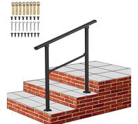 Rampe d'escalier extérieure de 1 à 3 marches, rampe d'escalier extérieure de transition avec supports réglables, rampes de support en acier galvanisé pour escaliers en béton(Height 85cm,150cm/59inch)