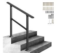 Rampe d'escalier extérieure, garde-corps antidérapant de sécurité pour terrasse, jardin, couloir, escalier industriel, rampe de transition en acier galvanisé(C,60cm/24inch)