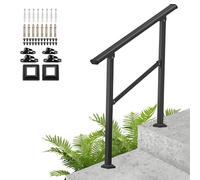 Rampe d'escalier extérieure pour 2 à 3 marches, rampe de transition au sol, rampe réglable pour porche, entrée de maison, jardin, couloir, tige de support(Height 85cm,80cm/32inch)