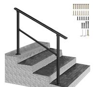 Rampe d'escalier extérieure, rampe d'appui réglable en fer galvanisé, rampe de sécurité pour 2 à 4 marches, rampe de transition avec kit d'installation(A,80cm/32inch)