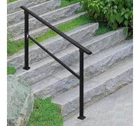Rampe d'escalier extérieure, rampe de soutien en fer galvanisé pour personnes âgées, rampe de transition pour marches en béton ou en bois, rampes de porche de jardin réglables(C,120cm/47inch)