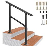 Rampe d'escalier extérieure, rampe de transition montée au sol, adaptée aux marches de 1 à 3, garde-corps antidérapant de sécurité, rampe pour terrasse de jardin, couloir(B,80cm/32inch)