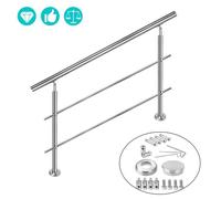 Rampe d'escalier - HENGMEI - 100cm - Acier inoxydable - 2 poteaux - Antirouille et antidérapante