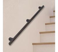 Rampe d'escalier industrielle en métal pour intérieur/extérieur, 1 m à 6 m, en fer noir, avec kit d'installation - Solution d'accès sûre et robuste