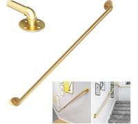 Rampe d'escalier industrielle moderne de 180 cm en fer forgé doré pour intérieur/extérieur, garde-corps de sécurité pour enfants et personnes âgées en métal durable