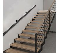Rampe d'escalier industrielle noire - Fixation murale pour décoration d'intérieur Disponible en 1 m, 2 m, 3 m, 4 m, 5 m, 6 m - Tube carré en fer pour escaliers
