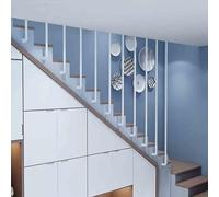 Rampe d'escalier latérale en forme de L pour intérieur/extérieur - Kit complet de transition (1 pièce) - Blanc (120 cm) - et solution de sécurité élégante