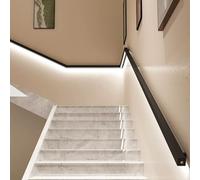 Rampe d'escalier LED activée par le mouvement 4,6 m en aluminium pour des marches plus sûres Design minimaliste Installation facile pour cuisine et terrasse côté droit