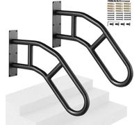 Rampe d'escalier Main courante 737 mm - montage mural pour 1-3 marches - lot de 2 accessoires d'escalier