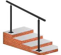 Rampe d'escalier - Main courante aluminium Max. Hauteur - Capacité de charge 70kg - Noir - 152,8x91cm - Idéal pour 0-5 marches - Vérandas, jardins, hôtels, garages