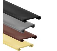 Rampe d'escalier - Main courante en plastique - Profilé en caoutchouc PVC - 40 x 8 mm - Profilé de protection pour main courante d'escalier, main courante en plastique, garde-corps (5 m, gris)