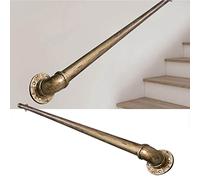 Rampe d'Escalier Main Courante Main Courante pour Escalier, Tuyau Or-cuivre Rampe d'Escalier Barre de Support de Main Courante de Sécurité Main Courante en Fonte de Laiton Antique Rustique, 30-300cm