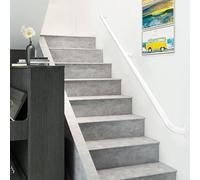 Rampe d'escalier moderne blanche en métal, support mural, barre de soutien de couloir pour intérieur et extérieur, réglable de 30 à 600 cm (taille : 330 cm), durable et élégant