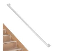 Rampe d'escalier moderne de 1-20pieds, main courante dorée pour escaliers rampe d'appui intérieure et extérieure en métal rampe d'escalier en fer forgé avec tige de support murale(Blanc,350cm)