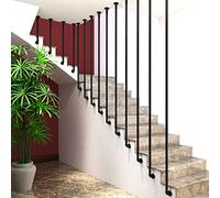 Rampe d'escalier moderne de type L | Villa Safety Gardiennes non glissées Convient aux âgés, des manuels d'escalier pour l'intérieur l'extérieur | Tuyau galvanisé rond - fer forgé en métal noir