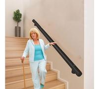 Rampe d'escalier moderne en métal pour une utilisation en intérieur 1 longueur de 1,5 ou 2 m Main courante ronde pré-percée pour l'accessibilité aux personnes handicapées Rampe murale maison/couloir