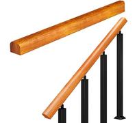 Rampe d'escalier murale antidérapante en bois avec support en métal pour terrasses, porches, lofts, rampes de sécurité de 80 cm