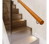 Rampe d'escalier murale antidérapante pour usage intérieur et extérieur - Tube rond pour escaliers sûrs - 2,4 m de long - Solution de sécurité élégante