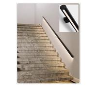 Rampe d'escalier murale d'intérieur en aluminium avec éclairage LED - Design moderne - Noir - 1 m - Solution sûre et élégante pour la sécurité des escaliers