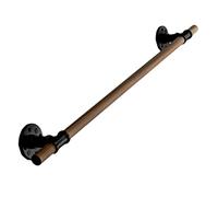 Rampe d'escalier murale rustique en bois - Longueur personnalisable - Antidérapante - Durable et incassable - Ensemble complet pour la sécurité et le soutien des escaliers intérieurs