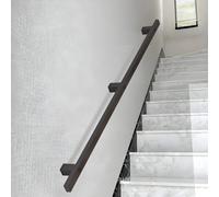 Rampe d'escalier noire à fixation murale pour intérieur ou extérieur - Design tube carré antidérapant - Disponible en longueurs de 1 m à 180 cm pour une sécurité d'escalier sûre et élégante.
