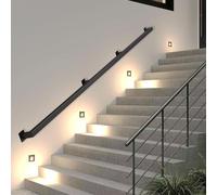 Rampe d'escalier noire moderne pour intérieur/extérieur - Ensemble complet, 1 à 20 pieds, disponible en longueurs de 1 m à 3 m, sécurité d'escalier, durable et élégant (taille : 540 cm)