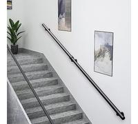 Rampe d'escalier Noire pour escaliers intérieurs | Kit de Barre d'appui Moderne pour rampes d'escalier | Rampe Murale Ronde pour terrasse, Jardin, Couloir, loft, décoration(570cm)