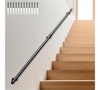 Rampe d'escalier Noire, Rampe d'escalier Rampe d'appui Murale avec kit Complet, Barre de Support pour Couloir, Rampe d'escalier intérieure, Balustrade Industrielle en Fer(250cm)