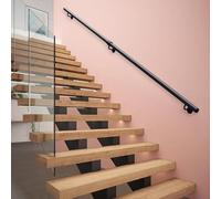 Rampe d'escalier Noire｜Rampe Murale de 30-600cm pour escalier intérieur｜Rampe d'escalier en Fer forgé pour Maison, loft, Porche, terrasse, Barre d'appui(30cm)