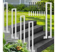 Rampe d'escalier nordique moderne en forme de U pour extérieur, garde-corps en verre monté sur le côté pour escaliers, villa et appartement (55 cm, blanc)