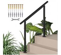 Rampe d'Escalier - Outsunny - pour 1 à 3 Marches - Kit d'Installation Inclus - Métal - 95 x 5 x 98 cm - Noir