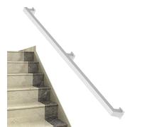 Rampe d'escalier pour escaliers intérieurs et extérieurs, rampe d'escalier support mural en fer forgé, barre d'appui blanche - Kit complet antidérapant(Blanc,360cm)
