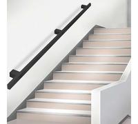 Rampe d'escalier pour marches intérieures ou extérieures, rampe d'escalier industrielle en fer avec support mural, kit de rampe d'escalier complet à monter soi-même, capacité de charge de 440 lb(80cm)