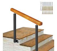 Rampe d'escalier pour parois latérales de Marche extérieures, Piquet de Main Courante réglable en Fer forgé pour 2 ou 3 marches Garde-Corps de Transition pour marches en Bois Kit de Support