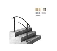 Rampe d'Escalier Reglable 3 Marches Noir Beton Brique