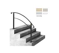 Rampe d'Escalier Reglable 4 Marches Noir Kit Installation
