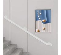 Rampe d'escalier réglable en acier galvanisé blanc de 30 à 600 cm pour intérieur/extérieur, antidérapant, pour la sécurité, fixation murale, longueur 480 cm, durable et fiable