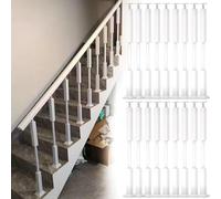 Rampe d'escalier réglable en métal blanc à 270° - 18 pièces - Rails d'angle modernes pour porche intérieur - Garde-corps d'escalier pour une sécurité accrue et une décoration élégante