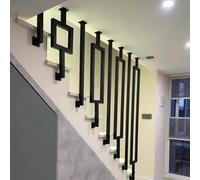 Rampe d'escalier réglable noire 30160 cm pour grenier, vérandas et colonnes de séparation - Lattes métalliques - Style moderne - 1 - 85 cm - Barrière de sécurité pour marches et terrasses