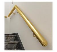 Rampe d'escalier Ronde en Acier Inoxydable for Montage Mural, for Une Utilisation en intérieur sur Bois et béton(Gold,510cm(16.5ft))